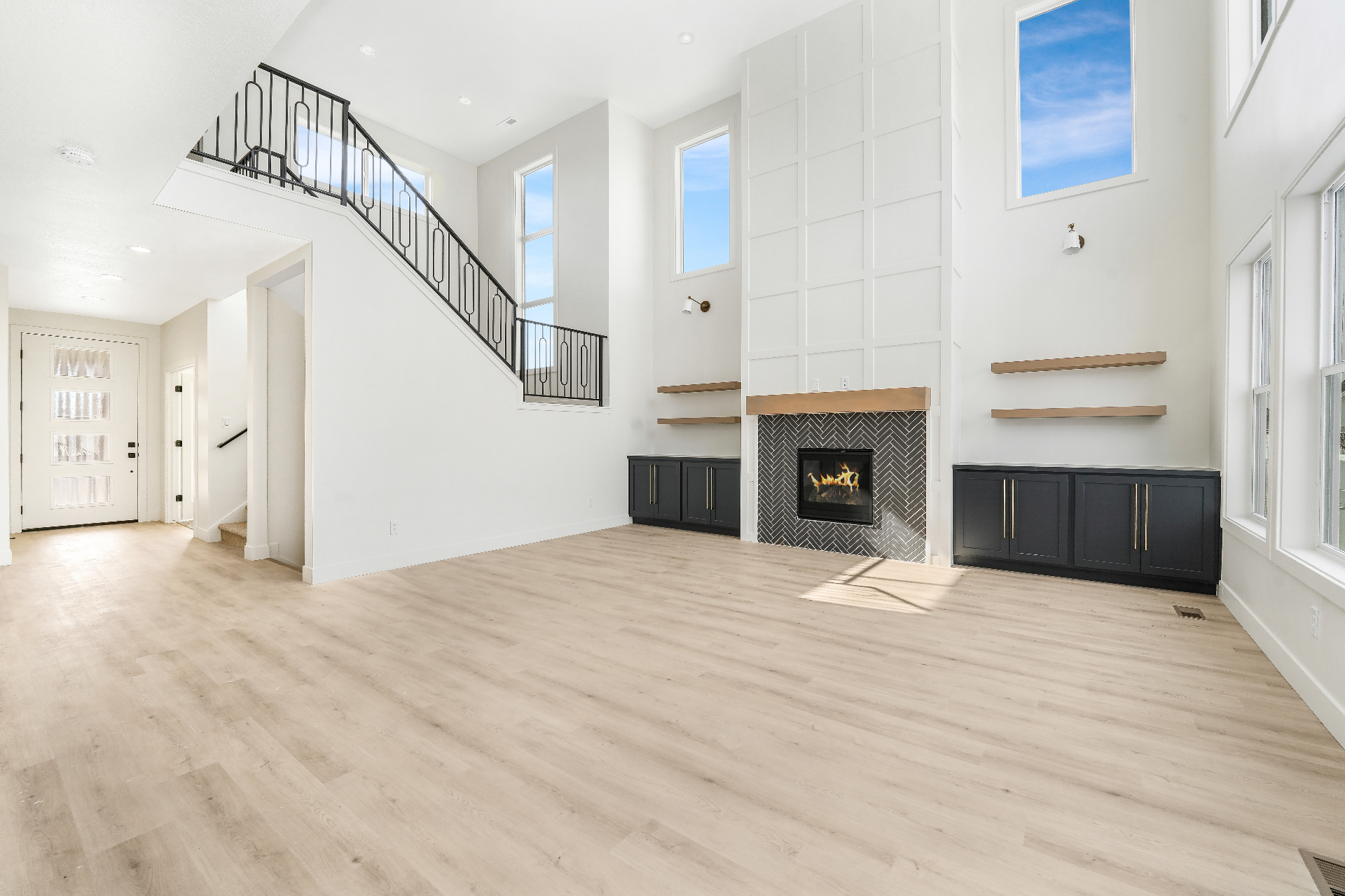 Soaring Great Room & Herringbone Hearth