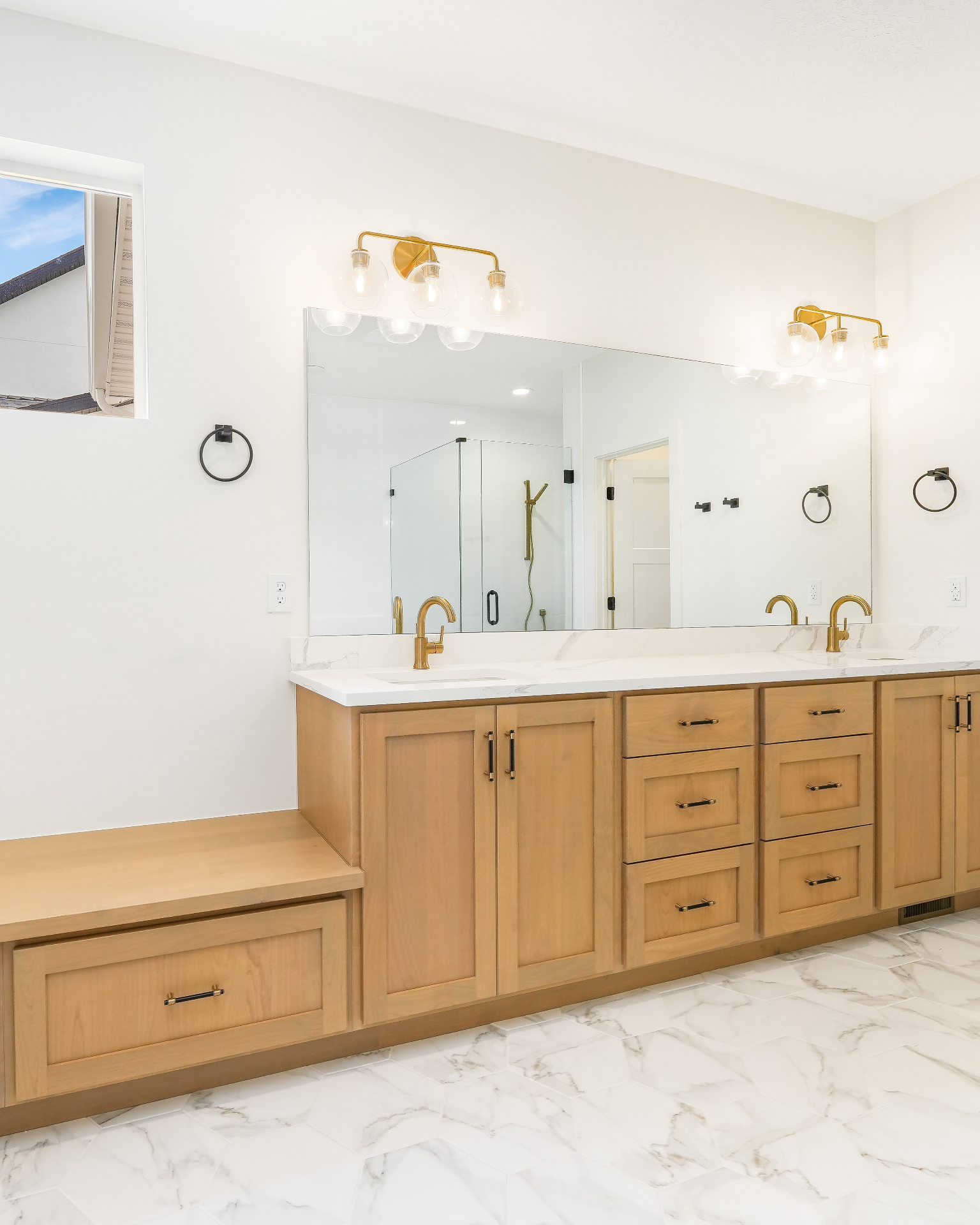 White Oak Double Vanity
